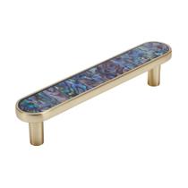 Puxadores de Armário MOPTORLS com Incrustação de Concha Abalone e Acabamento Dourado Escovado Puxadores de Armário MOPTORLS com Incrustação de Concha Abalone e Acabamento Dourado Escovado