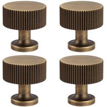 Puxadores de armário RZDEAL em latão maciço com acabamento antigo, 28 mm, kit com 4 unidades