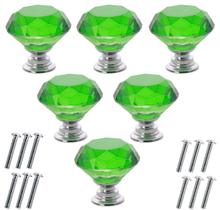 Puxadores de Gabinete Akstore 30 mm em Vidro Cristal Verde Diamante Puxadores de Gabinete Akstore 30 mm em Vidro Cristal Verde Diamante