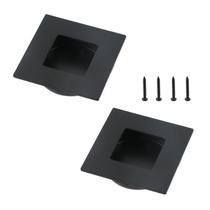 Puxadores Embutidos para Armário Geesatis 5 x 5 cm Preto Fosco Conjunto com 2 Puxadores Embutidos para Armário Geesatis 5 x 5 cm Preto Fosco Conjunto com 2