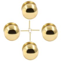 Puxadores Jiozermi Mini Redondos de Latão Maciço 16 mm Dourado, Kit com 4