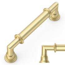 Puxadores para armário Amerdeco, kit com 10, dourado escovado, furação de 9,6 cm