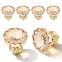Puxadores para Armário CEYMIO Cristal Champanhe com Base Dourada, 4 Unidades Puxadores para Armário CEYMIO Cristal Champanhe com Base Dourada, 4 Unidades