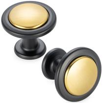 Puxadores para armário de cozinha KOOFIZO 31 mm dourado e preto, kit com 10 Puxadores para armário de cozinha KOOFIZO 31 mm dourado e preto, kit com 10