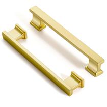 Puxadores para armário FABERHOM latão escovado 128 mm, kit com 2 unidades