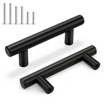 Puxadores para armário Gobrico 64 mm em aço inoxidável preto fosco Puxadores para armário Gobrico 64 mm em aço inoxidável preto fosco