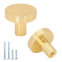 Puxadores para Armário HANIHUA, Kit com 5, Dourado, Latão Escovado, 3 cm Puxadores para Armário HANIHUA, Kit com 5, Dourado, Latão Escovado, 3 cm