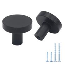 Puxadores para armário HANIHUA preto fosco, kit com 5, diâmetro de 3 cm Puxadores para armário HANIHUA preto fosco, kit com 5, diâmetro de 3 cm