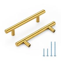 Puxadores para armário HOME EDIT 3,75" latão escovado, pacote com 5