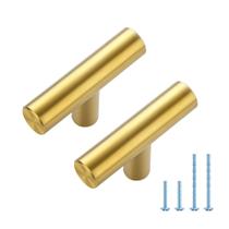 Puxadores para armário JOY DECOR 5 cm em latão escovado, pacote com 10