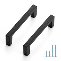Puxadores para armário JOY DECOR, pacote com 10, preto fosco, 7,6 cm
