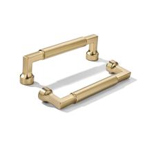 Puxadores para armário khtumeware 4" latão acetinado, kit com 2 Puxadores para armário khtumeware 4" latão acetinado, kit com 2