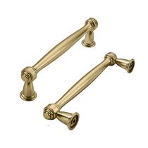 Puxadores para armário khtumeware, kit com 2, 9,6 cm, latão escovado Puxadores para armário khtumeware, kit com 2, 9,6 cm, latão escovado