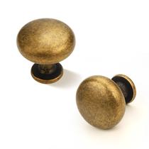 Puxadores para armário Knobonly em latão antigo 3,2 cm, pacote com 5