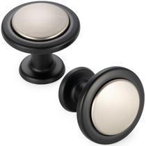 Puxadores para armário KOOFIZO, pacote com 10, níquel preto, redondos de 3,1 cm Puxadores para armário KOOFIZO, pacote com 10, níquel preto, redondos de 3,1 cm