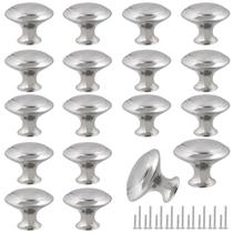 Puxadores para armário Romeda 30 mm prata em aço inoxidável, 18 peças
