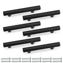 Puxadores para armário SANATO 10 cm preto fosco aço inoxidável 6 peças Puxadores para armário SANATO 10 cm preto fosco aço inoxidável 6 peças