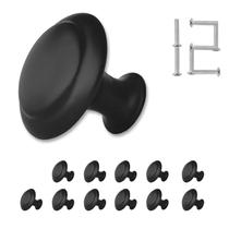 Puxadores para armário ZONBANG 12 peças, preto, alumínio, 3 cm