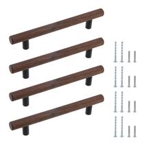 Puxadores para gaveta Antrader em madeira de nogueira 18 cm, kit com 4 Puxadores para gaveta Antrader em madeira de nogueira 18 cm, kit com 4