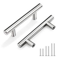 Puxadores para gaveta Gobrico, pacote com 5, 7,6 cm, cromado, aço inoxidável Puxadores para gaveta Gobrico, pacote com 5, 7,6 cm, cromado, aço inoxidável