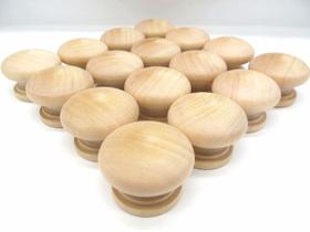 Puxadores para móveis Leasiczg 16 peças redondos de madeira 3,2 x 2,4 cm Puxadores para móveis Leasiczg 16 peças redondos de madeira 3,2 x 2,4 cm