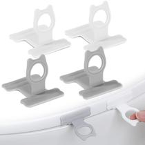 Puxadores para tampa de vaso sanitário Tweruna em silicone, 4 peças, branco e cinza Puxadores para tampa de vaso sanitário Tweruna em silicone, 4 peças, branco e cinza