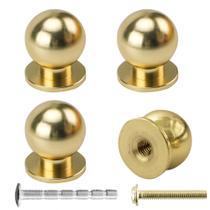 Puxadores Redondos Mini de Latão AUXBC 14 mm Polido Puxadores Redondos Mini de Latão AUXBC 14 mm Polido