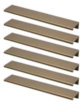 Puxadores Tito Slim 6Pçs Para Portas Armários Móveis 128Mm