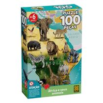 Puzzle 100 peças África e seus animais - Grow