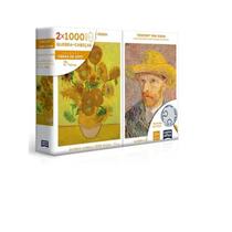 Puzzle 1000 Pçs Van Gogh Autorretrato E Girassóis- Toyster