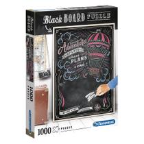 Puzzle 1000 Peças Black Board Viagem - Clementoni - Importado Puzzle 1000 Peças Black Board Viagem - Clementoni - Importado