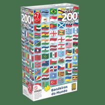 Puzzle 200 pecas Bandeiras do Mundo - 04034 GROW