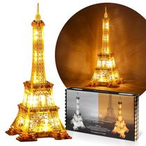 Puzzle 3D FUNPOLA LED Eiffel Tower Model com lâmpada acrílica