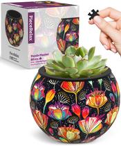 Puzzle 3D Planter Piece Relax Flower Pot Colorful Papoilas 80 unidades