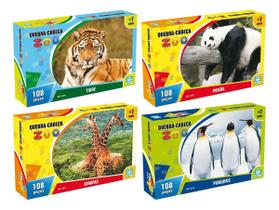 Puzzle 4 Quebra Cabeça Infantil Animais -