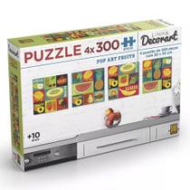 Puzzle 4 x 300 peças Decorart Pop Art Fruits - Grow