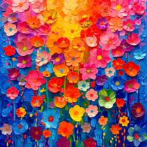 Puzzle Bgraamiens Colorful Flower Wall 1000 peças para adultos