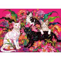 Puzzle Blueforest Colorful Cat & Flower 1000 peças para adultos Puzzle Blueforest Colorful Cat & Flower 1000 peças para adultos