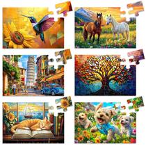 Puzzle com 6 pacotes de 16 peças grandes para idosos com demência