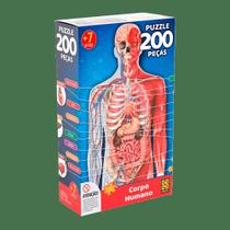 Puzzle Corpo Humano - Quebra-Cabeça 200 Peças - Grow