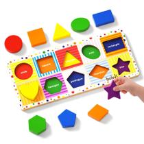 Puzzle Dailyfunn Wooden Geometric Shape 10 peças por 1-3 anos