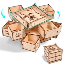 Puzzle de madeira 3D Mechanical Dragon Treasure Chest Joalheria