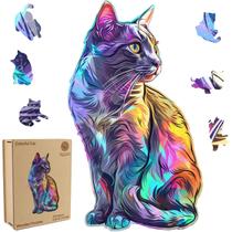 Puzzle de madeira delobil Colorful Cat 200 peças para adultos