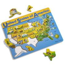 Puzzle de madeira Melissa & Doug USA Map 45 peças
