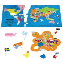 Puzzle de Mapas Mundiais Imagimake Mapology - Com Bandeiras e Capitais para Crianças
