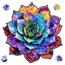 Puzzle delobil Stained Glass Suculent 200 peças Madeira 28x29 cm