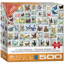 Puzzle EuroGraphics EURHR Butterflies Vintage Stamps 500 unidades Puzzle EuroGraphics EURHR Butterflies Vintage Stamps 500 unidades