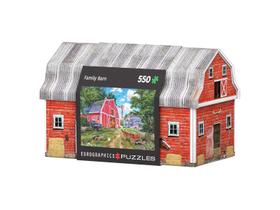 Puzzle EuroGraphics Family Farm Tin Box 550 peças Puzzle EuroGraphics Family Farm Tin Box 550 peças