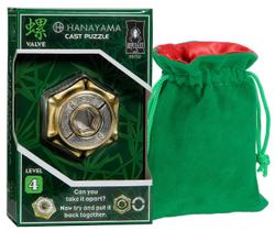 Puzzle Hanayama Valve Level 4 com bolsa de veludo verde 2022