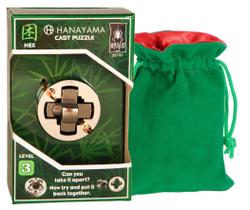 Puzzle HEX Hanayama de nível 3 de dificuldade com bolsa de armazenamento
